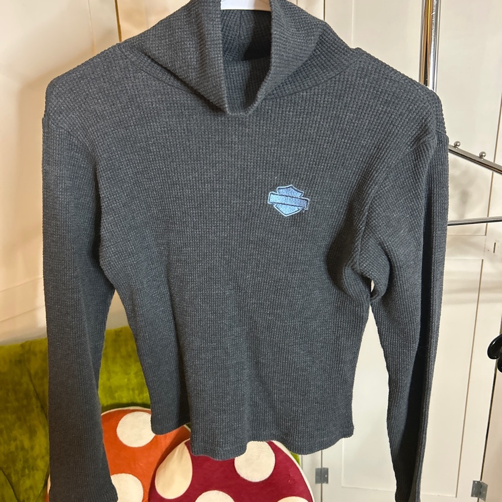 Harley-Davidson Charcoal Sweater with Blue Emblem
